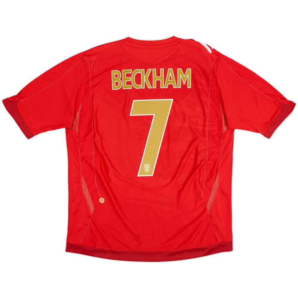 2006-08 England Away Shirt Beckham #7 - 5/10 - (XL)