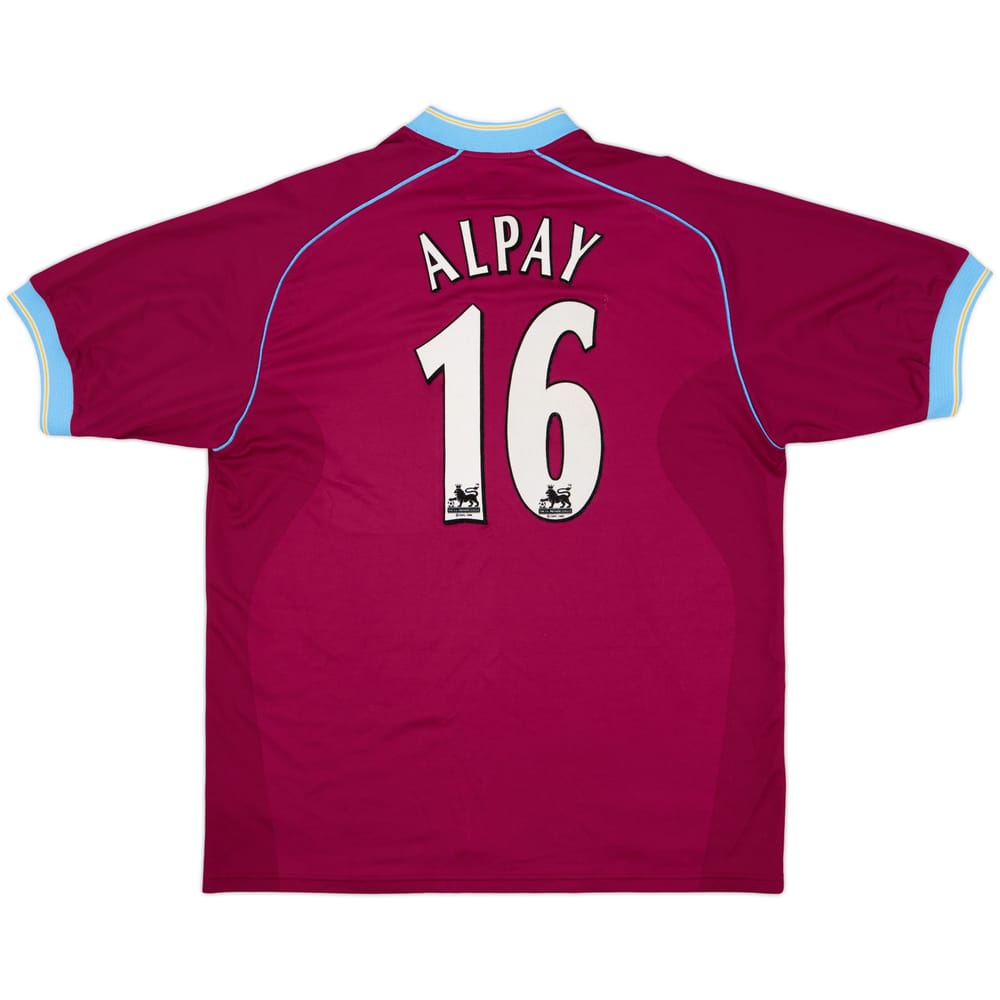 2001-02 Aston Villa Home Shirt Alpay #16 - 8/10 - (L)