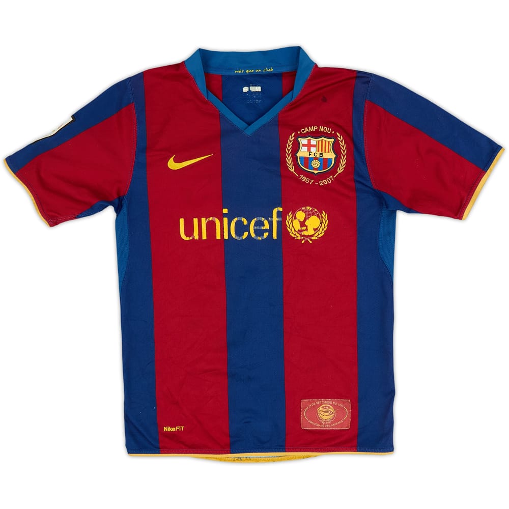2007-08 Barcelona Home Shirt - 4/10 - (M.Boys)