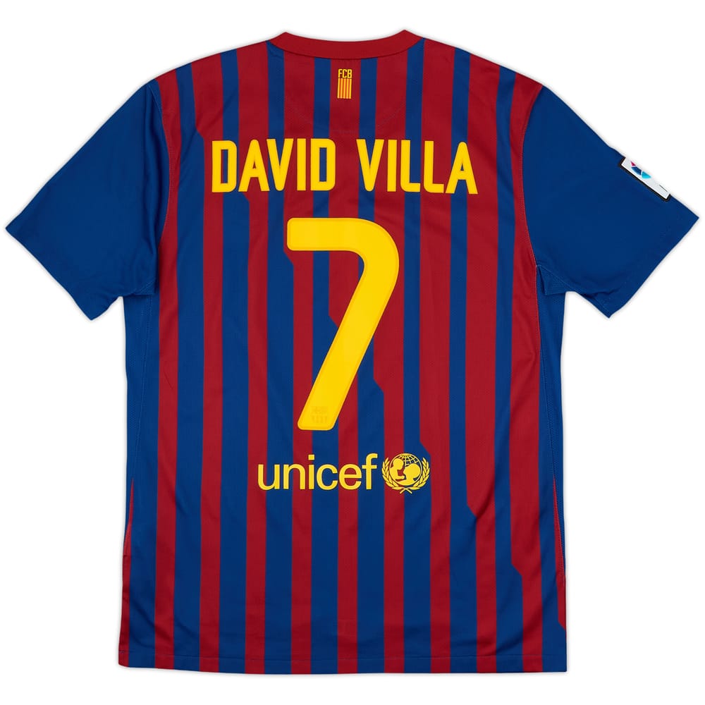 2011-12 Barcelona Home Shirt David Villa #7 - 8/10 - (M)