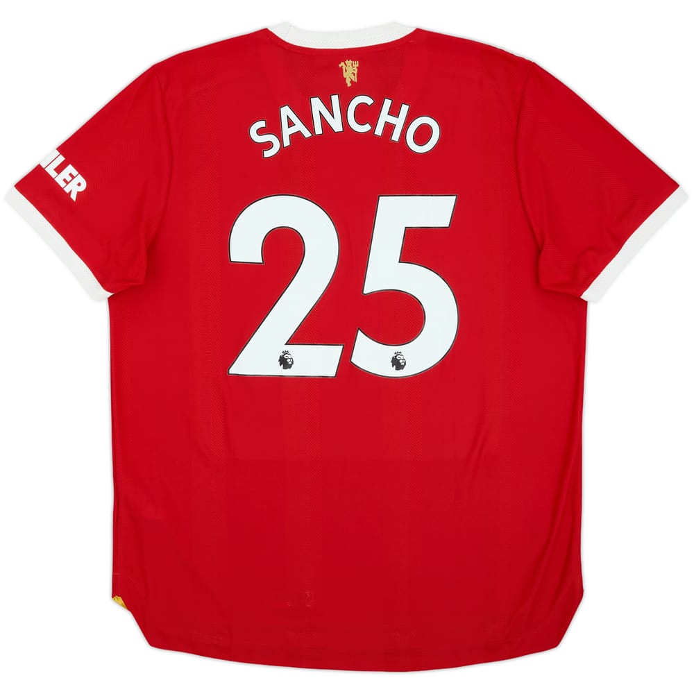 2021-22 Camiseta auténtica de local del Manchester United Sancho #25 - 10/10 - (XL)