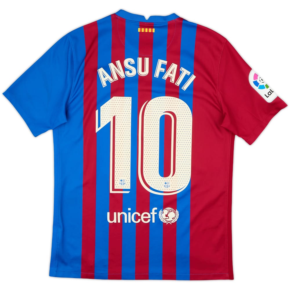 2021-22 Barcelona Home Shirt Ansu Fati #10 - 9/10 - (M)