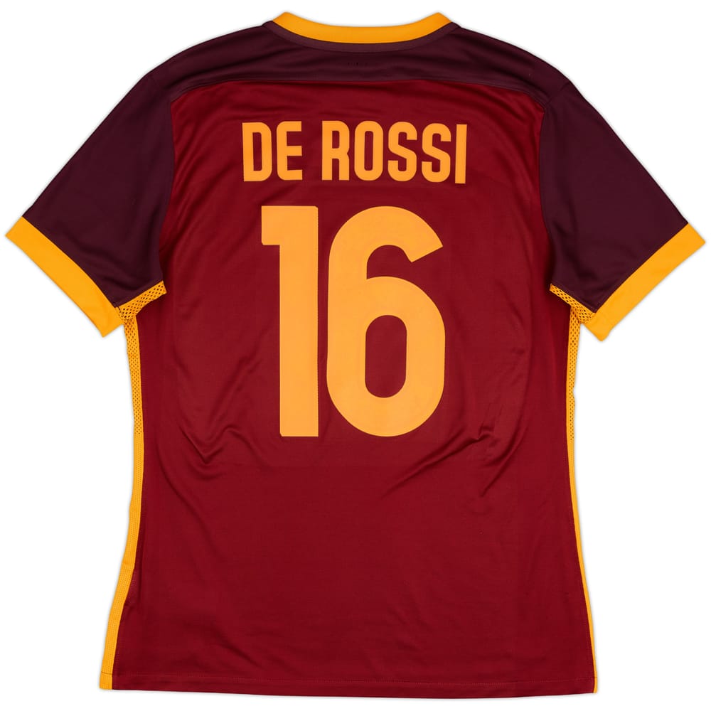 2015-16 Roma Authentic Home Shirt De Rossi #16 - 8/10 - (L)