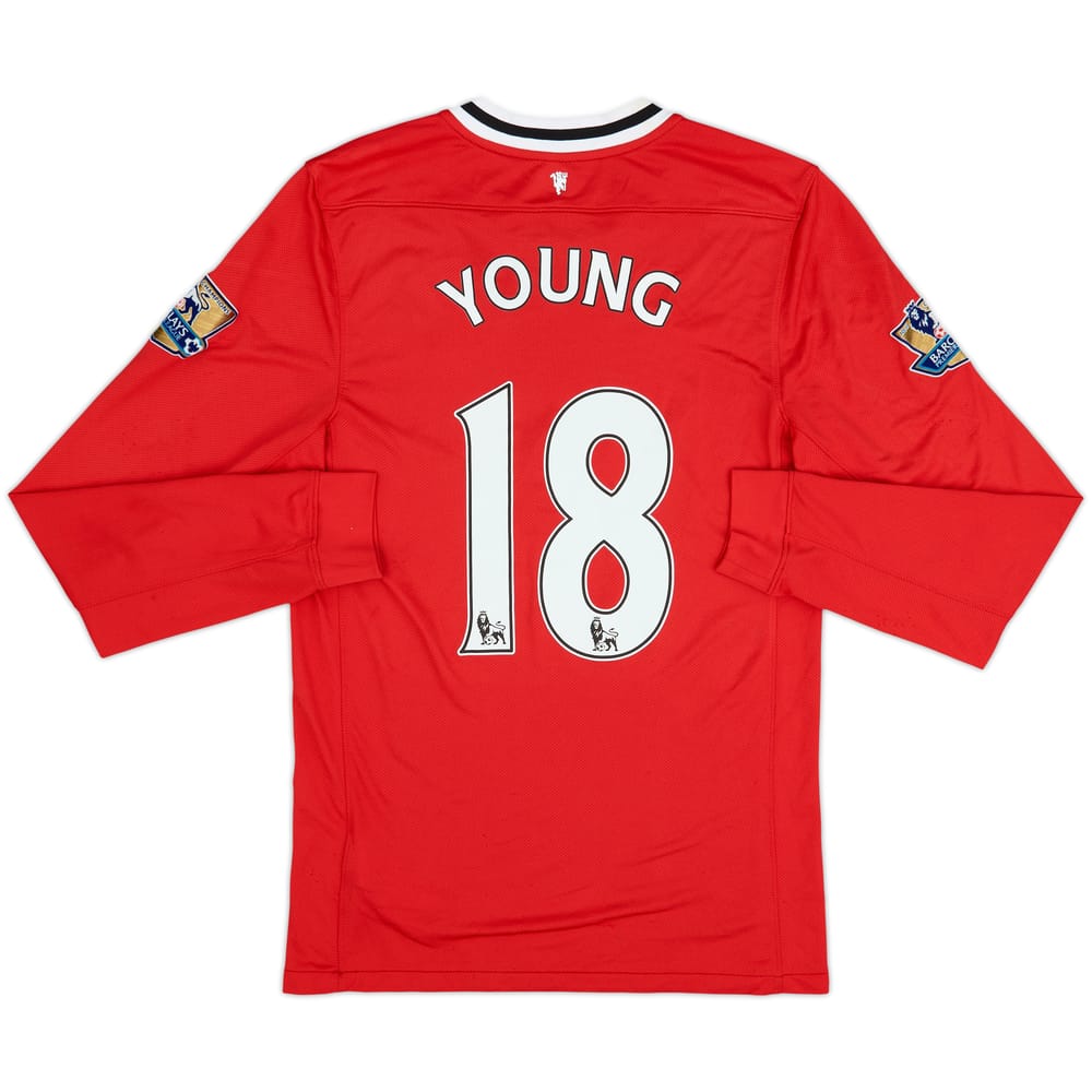 2011-12 Manchester United Home L/S Shirt Young #18 - 7/10 - (M)