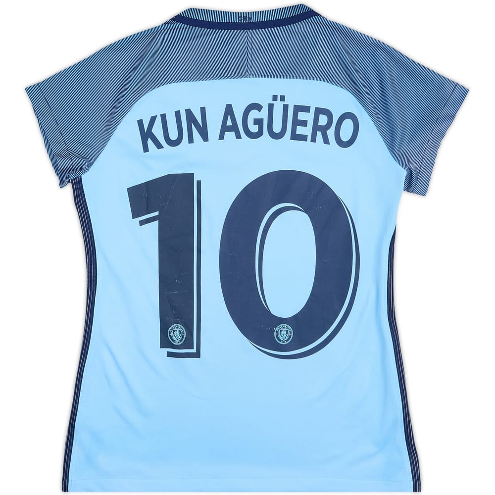 2016-17 Manchester City Home Shirt Kun Aguero #10 - 7/10 - (Women's M)