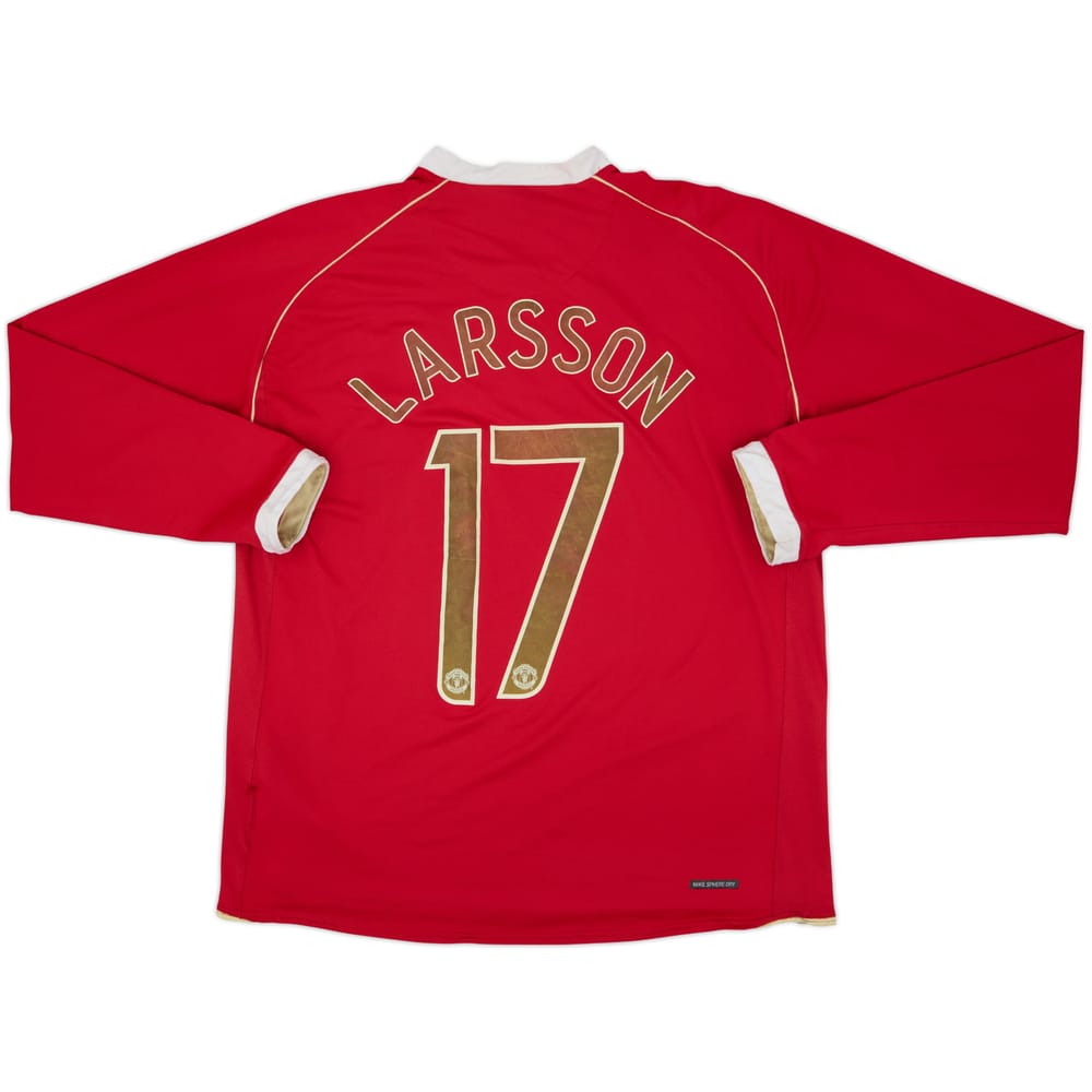 2006-07 Manchester United Home L/S Shirt Larsson #17 - 5/10 - (M)