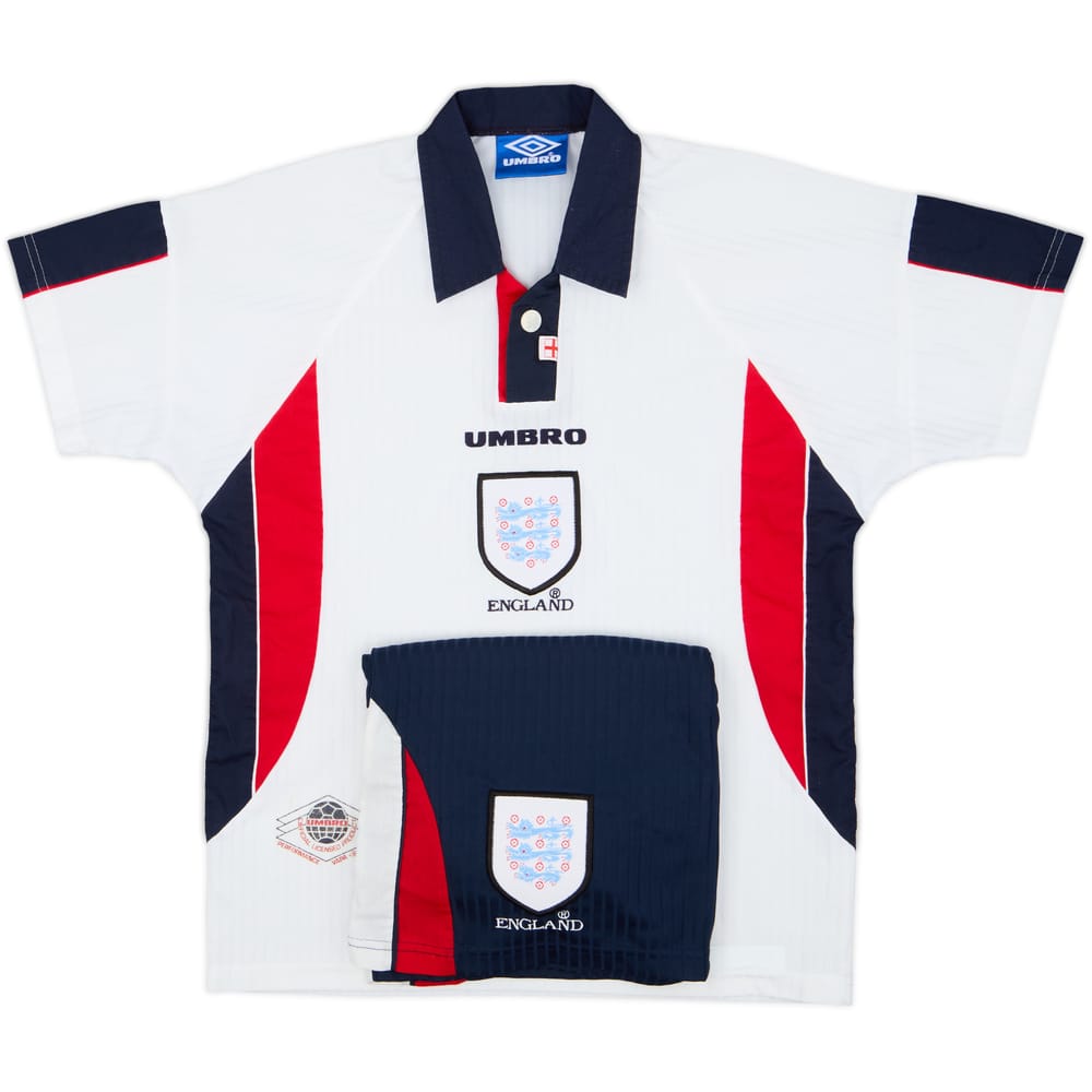 1997-99 England Home Shirt & Shorts - 8/10 - (L.Boys)