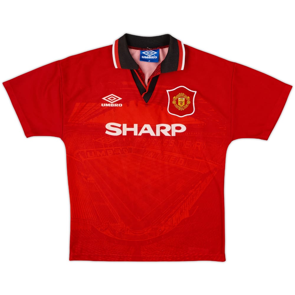 1994-96 Manchester United Home Shirt - 8/10 - (L.Boys)