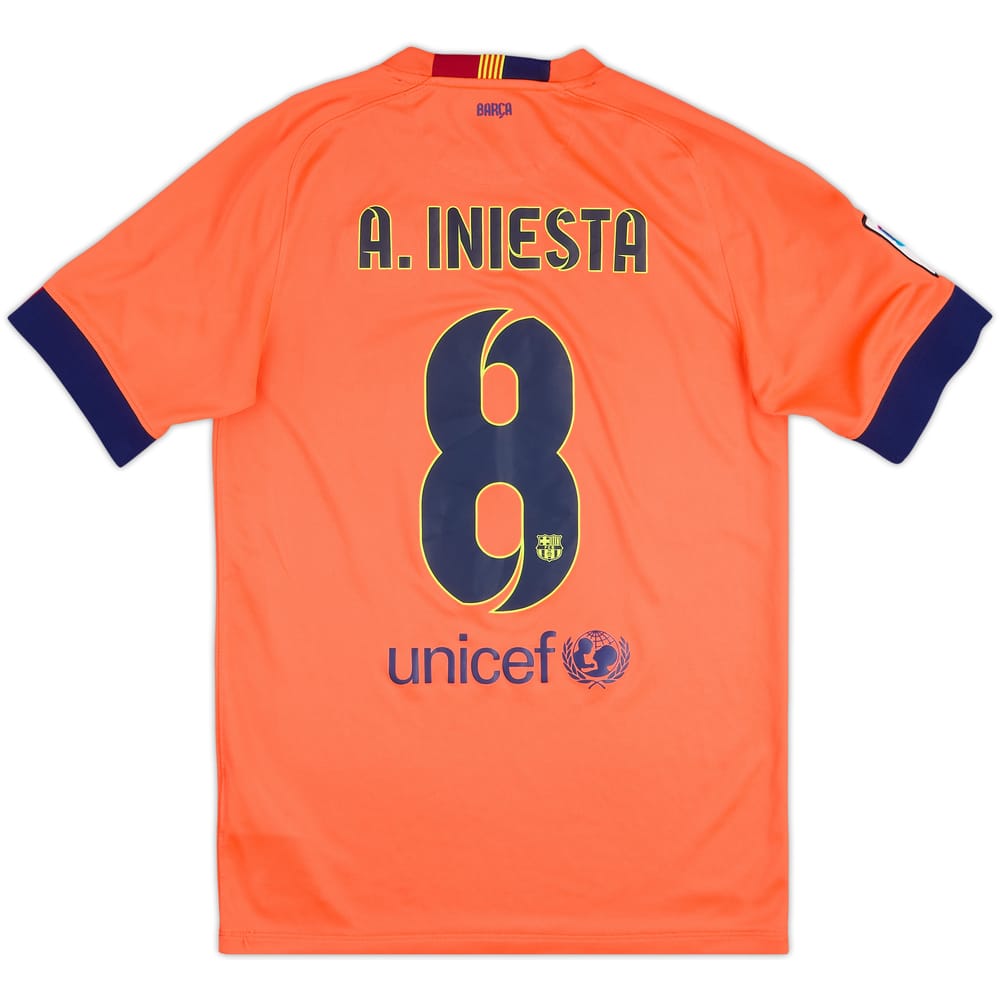 2014-15 Barcelona Away Shirt A.Iniesta #8 - 8/10 - (S)