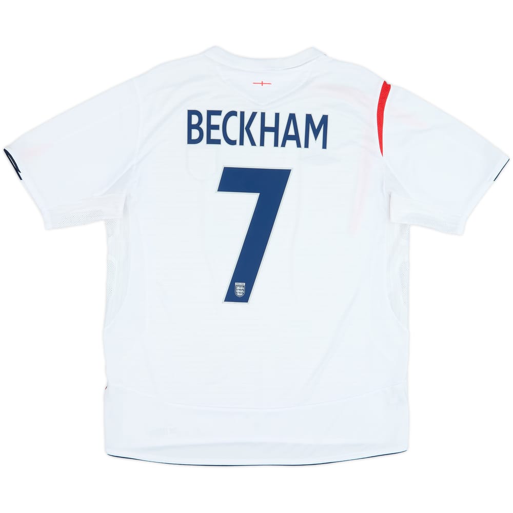 2005-07 England Home Shirt Beckham #7 - 6/10 - (XL)