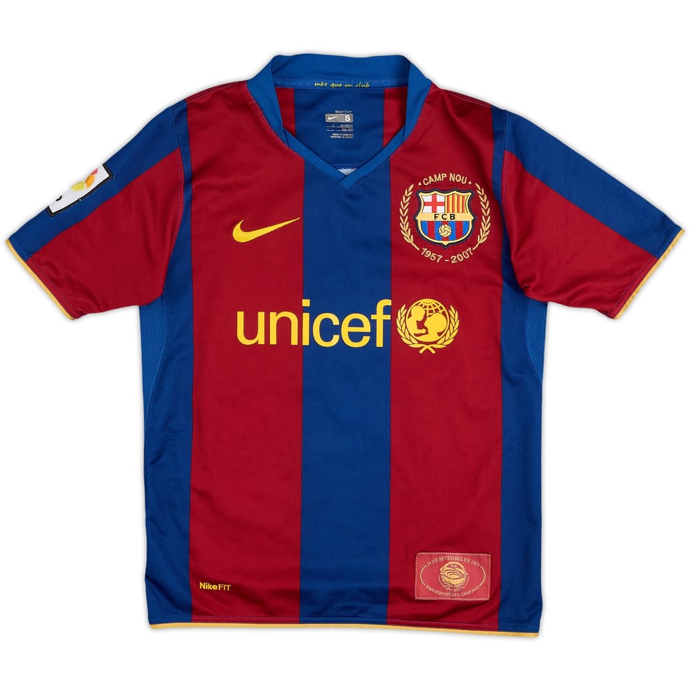 2007-08 Barcelona Home Shirt - 8/10 - (S.Boys)