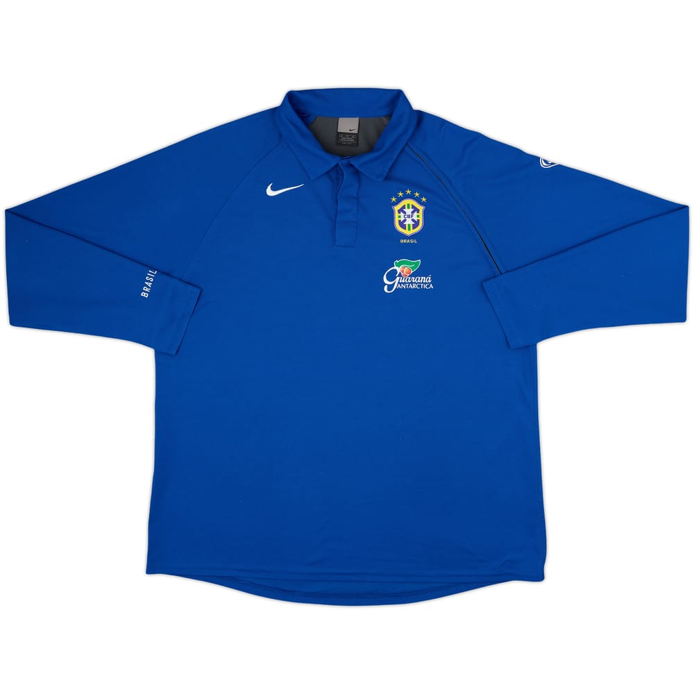 2004-06 Brazil Nike Player Issue Polo L/S Shirt - 8/10 - (XL)