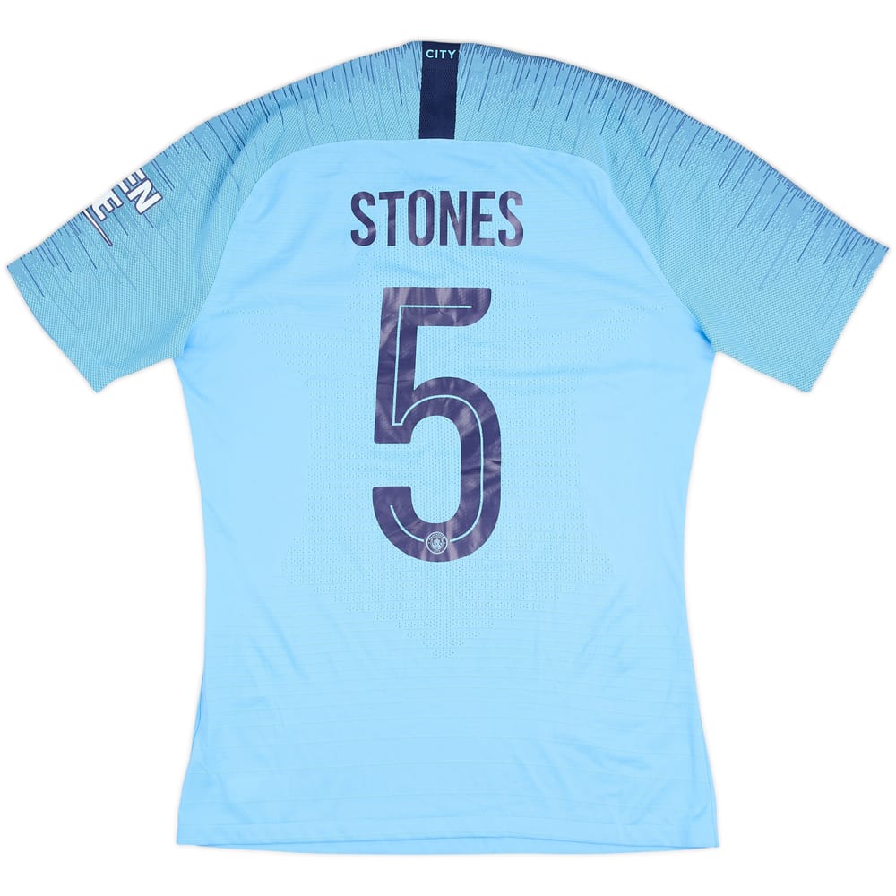 2018-19 Manchester City Match Issue FA Cup Final Home Shirt Stones #5