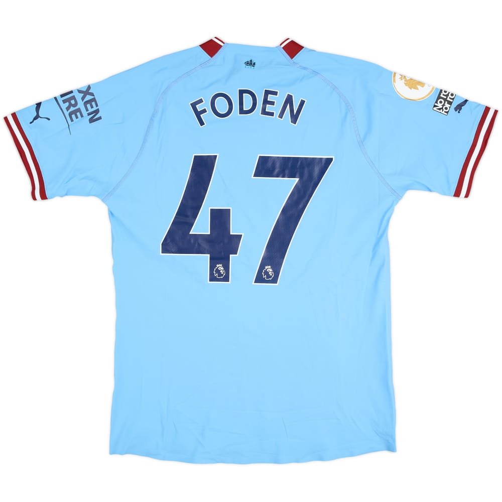 2022-23 Manchester City Match Issue Home Shirt Foden #47
