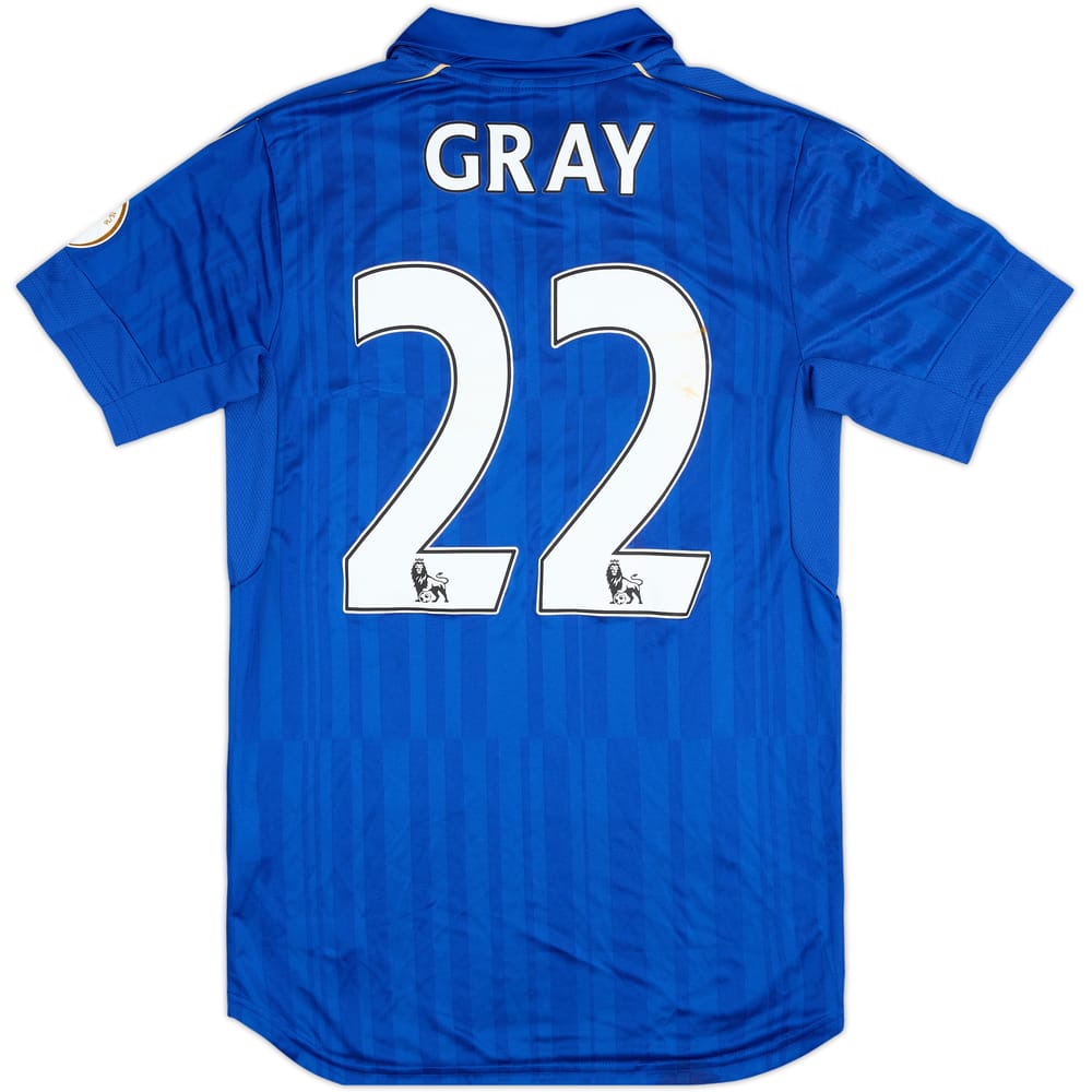 2016-17 Leicester City Match Issue Home Shirt Gray #22