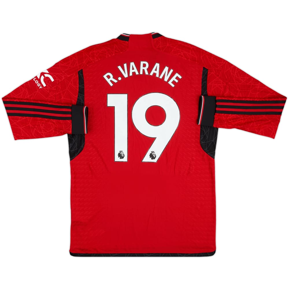 2023-24 Manchester United Match Issue Home L/S Shirt R.Varane #19