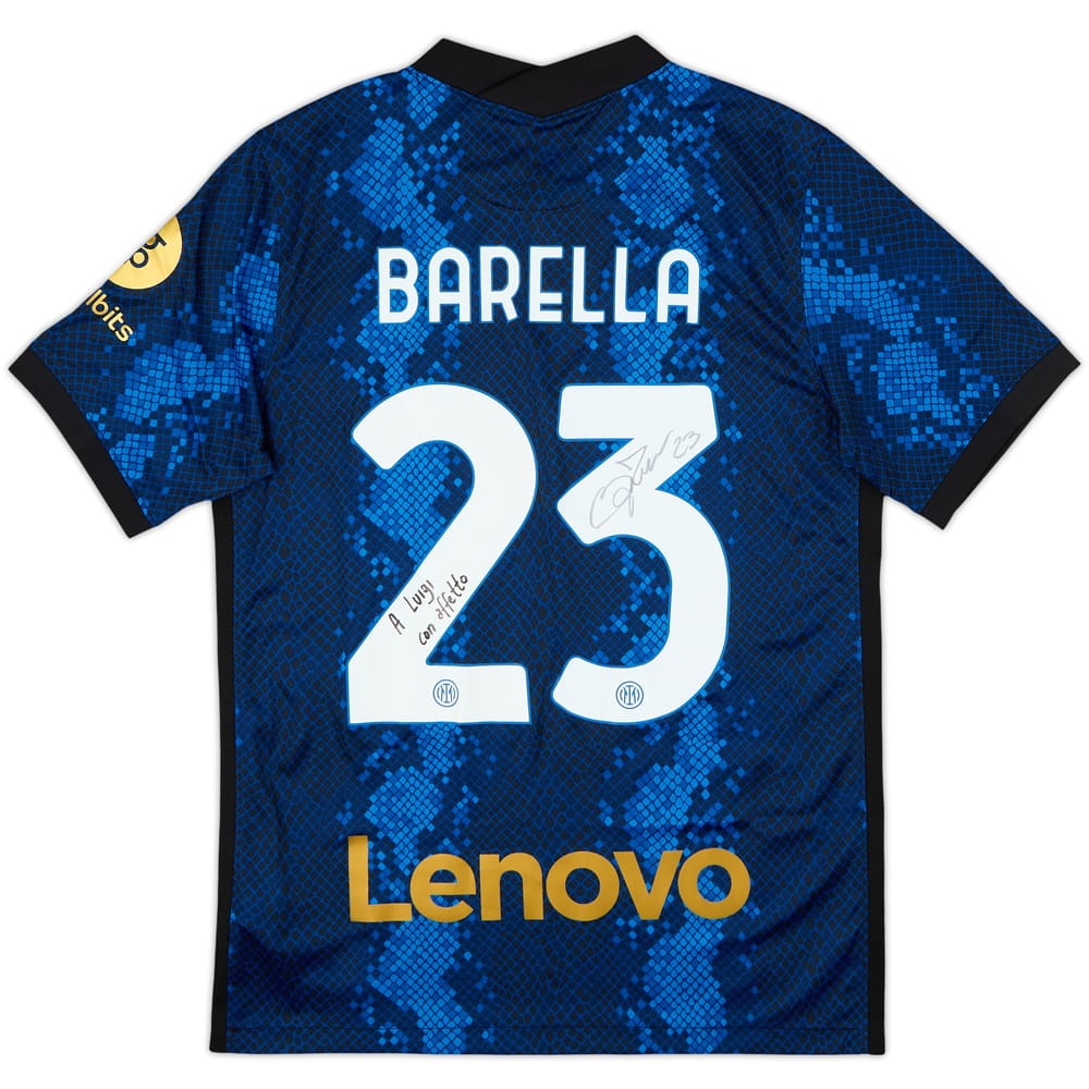 2021-22 Inter Milan Signed Home Shirt Barella #23 - 9/10 - (M)