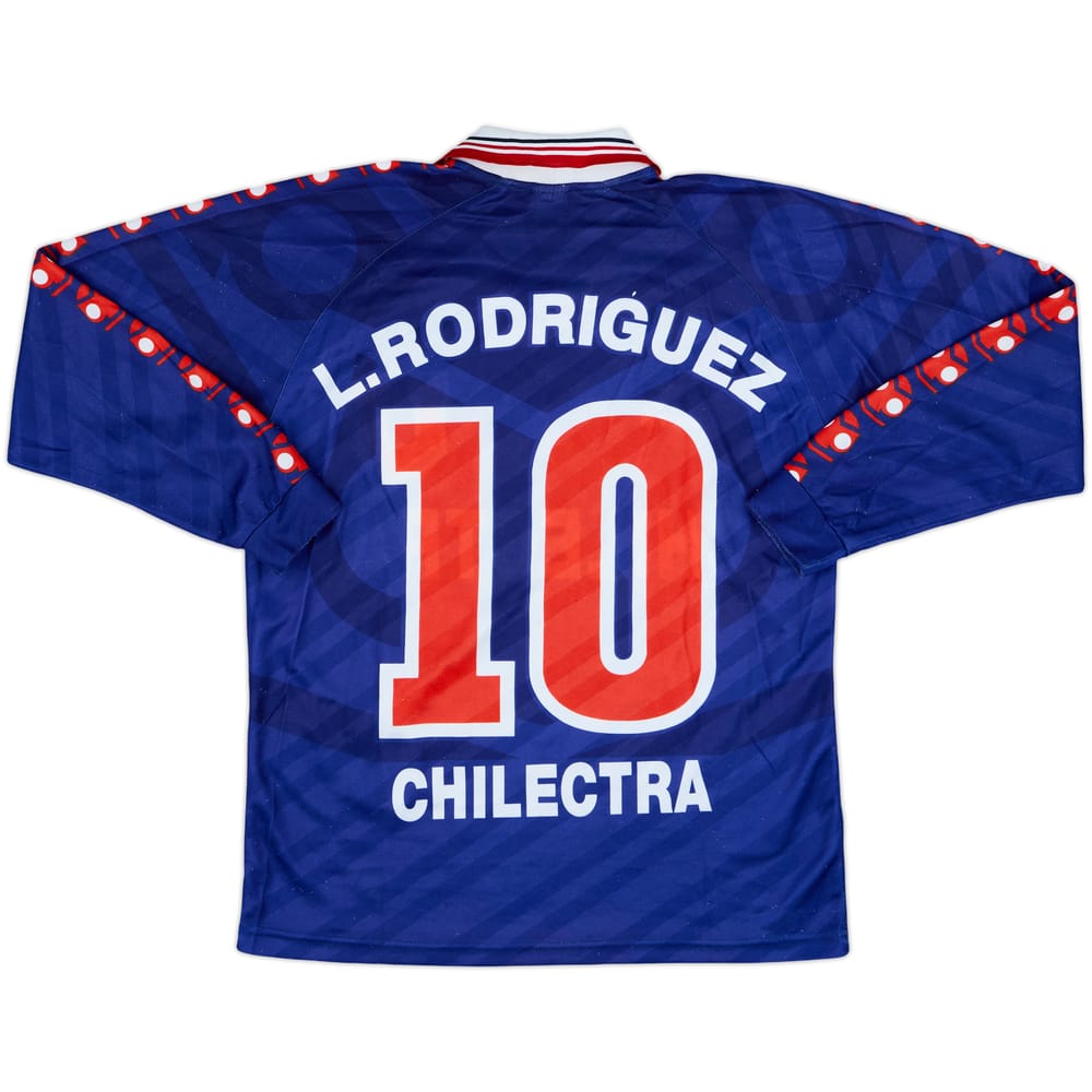 1996 Universidad de Chile Home L/S Shirt L.Rodriguez #10 - 8/10 - (L)