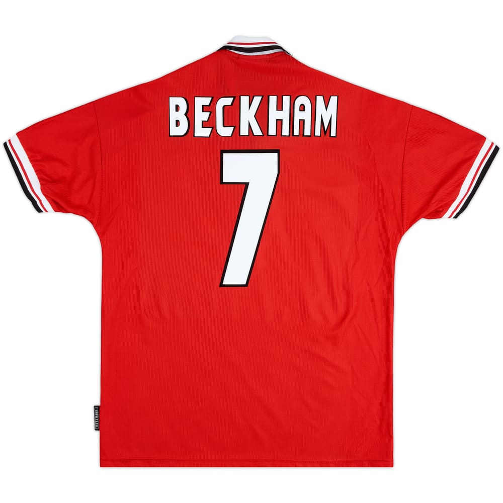 1998-00 Manchester United Home Shirt Beckham #7 - 8/10 - (L)