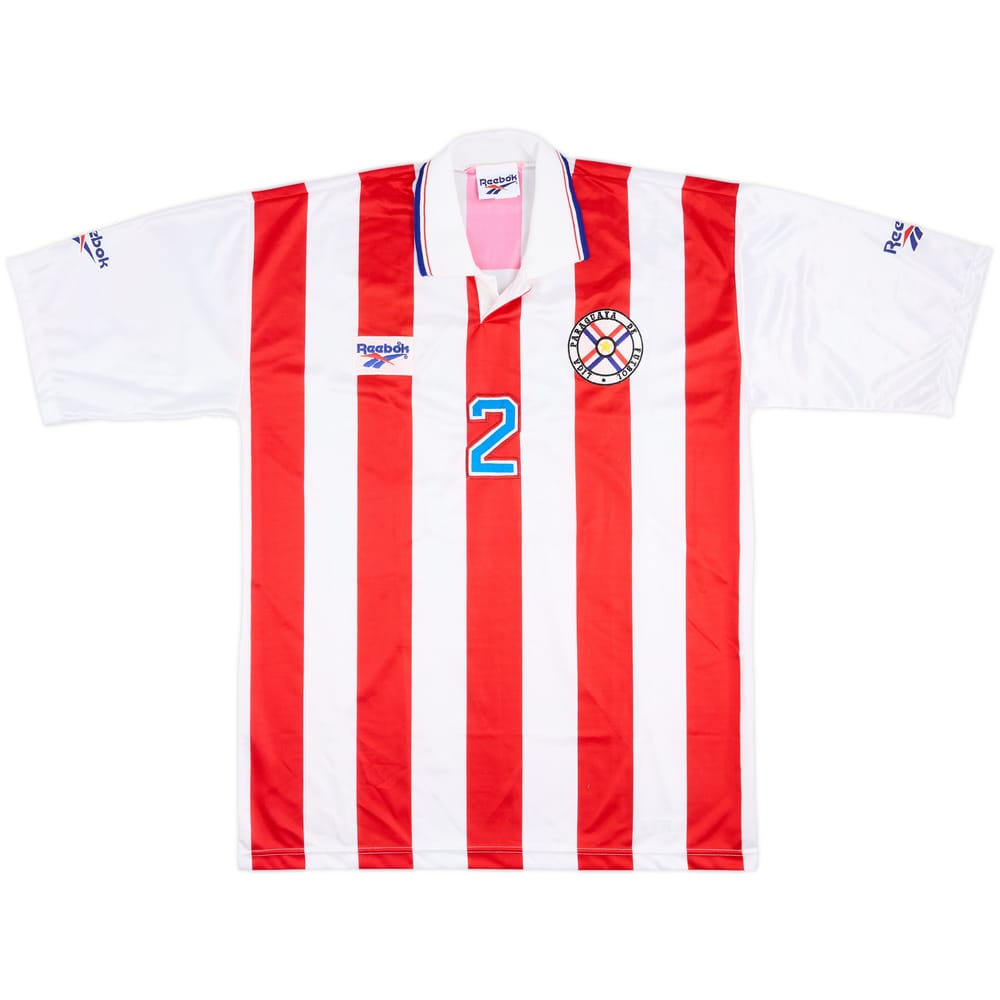 1998 Paraguay Match Worn Home Shirt #2 (Arce)