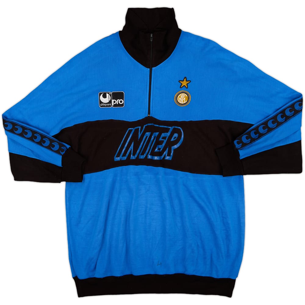 1990-91 Inter Milan Uhlsport 1/4 Zip Sweat Top - 6/10 - (M)