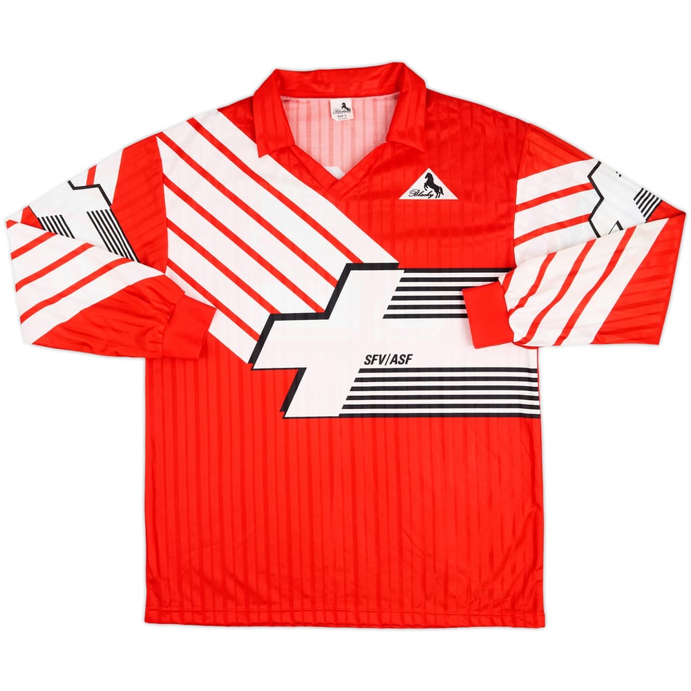 1992 Switzerland Match Worn Home L/S Shirt #12