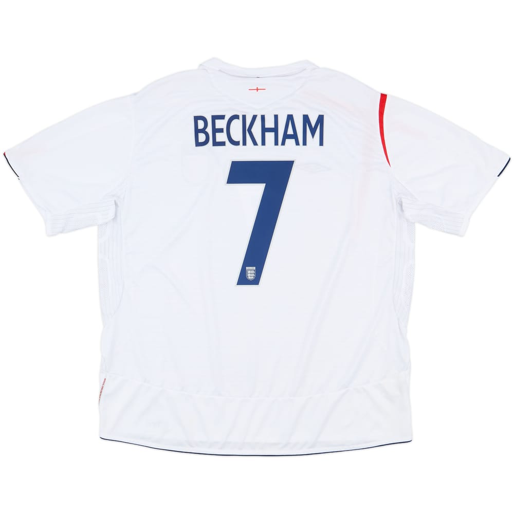 2005-07 England Home Shirt Beckham #7 - 8/10 - (3XL)