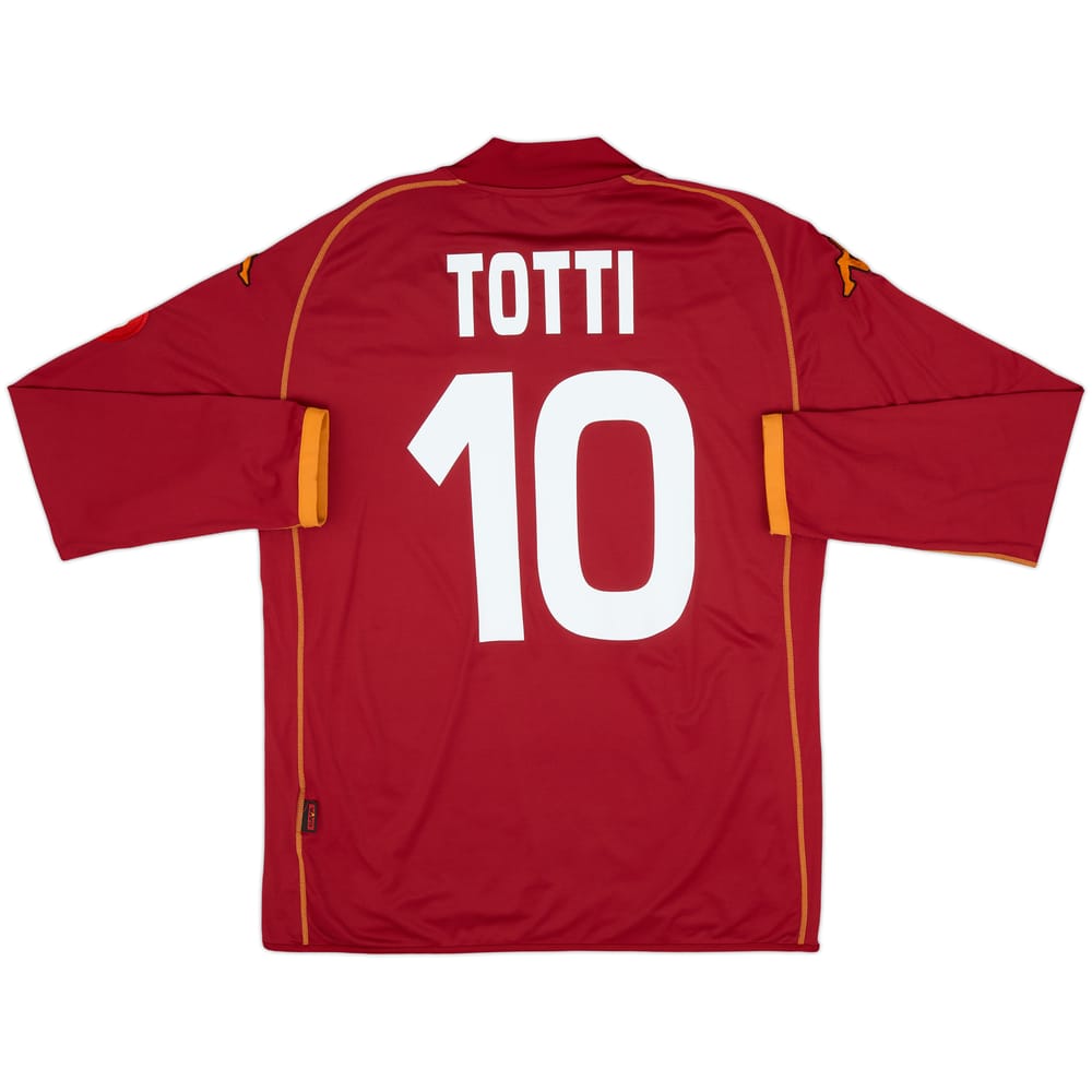 2008-09 Roma Home L/S Shirt Totti #10 - 7/10 - (XL)