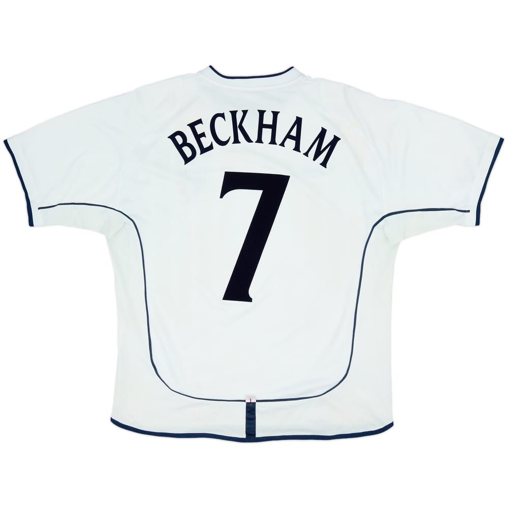 2001-03 England Home Shirt Beckham #7 - 6/10 - (XL)