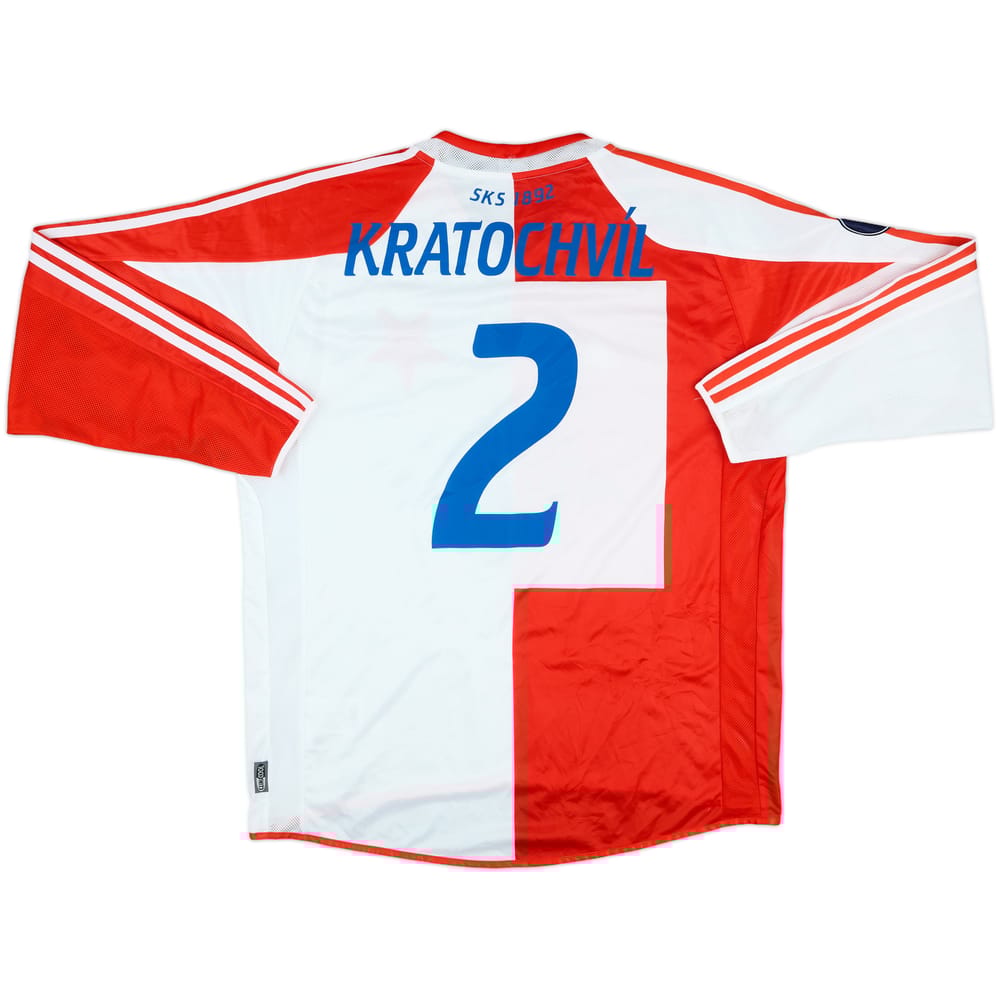 2005-06 Slavia Prague Match Issue UEFA Cup Home L/S Shirt Kratochvil #2
