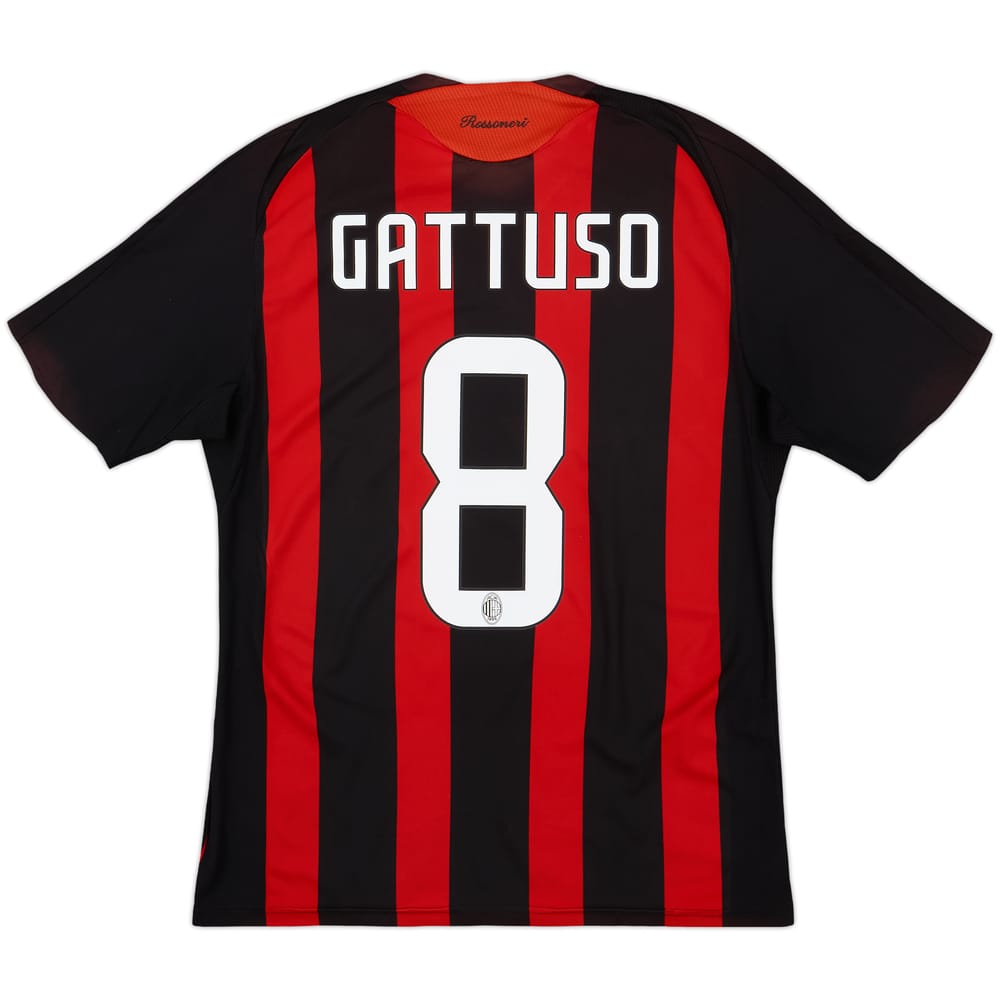 2008-09 AC Milan Home Shirt Gattuso #8 - 8/10 - (M)