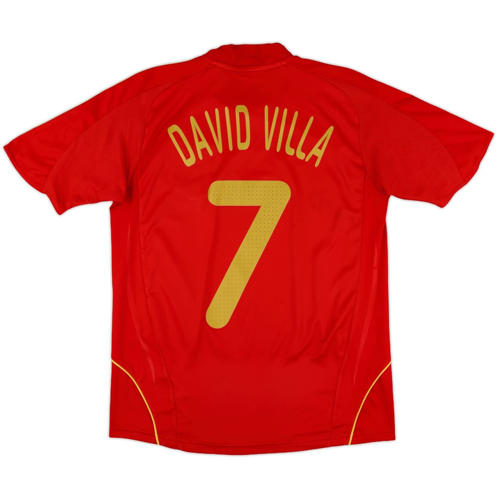 2007-09 Spain Home Shirt David Villa #7 - 8/10 - (L.Boys)