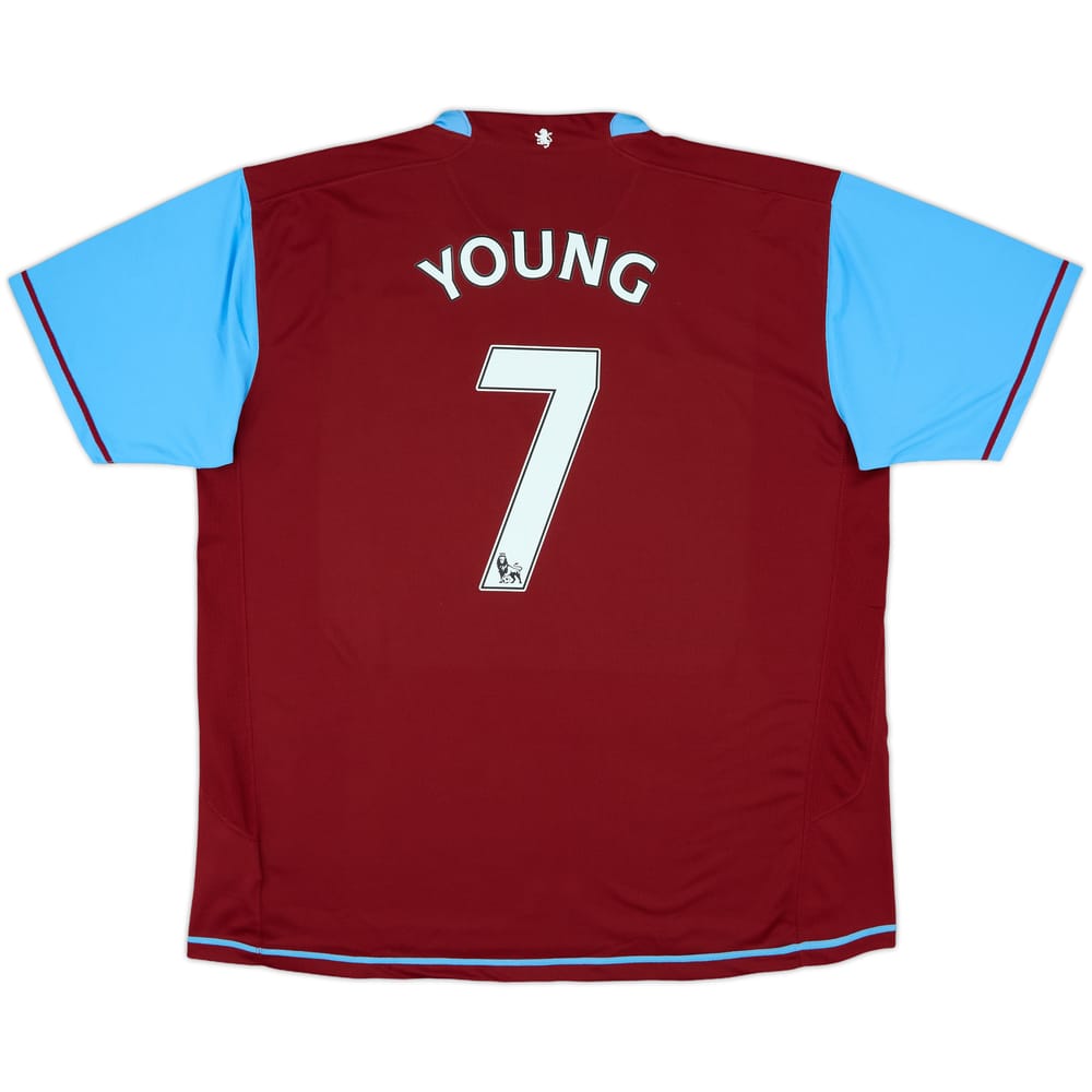 2007-08 Aston Villa Home Shirt Young #7 - 7/10 - (XXL)
