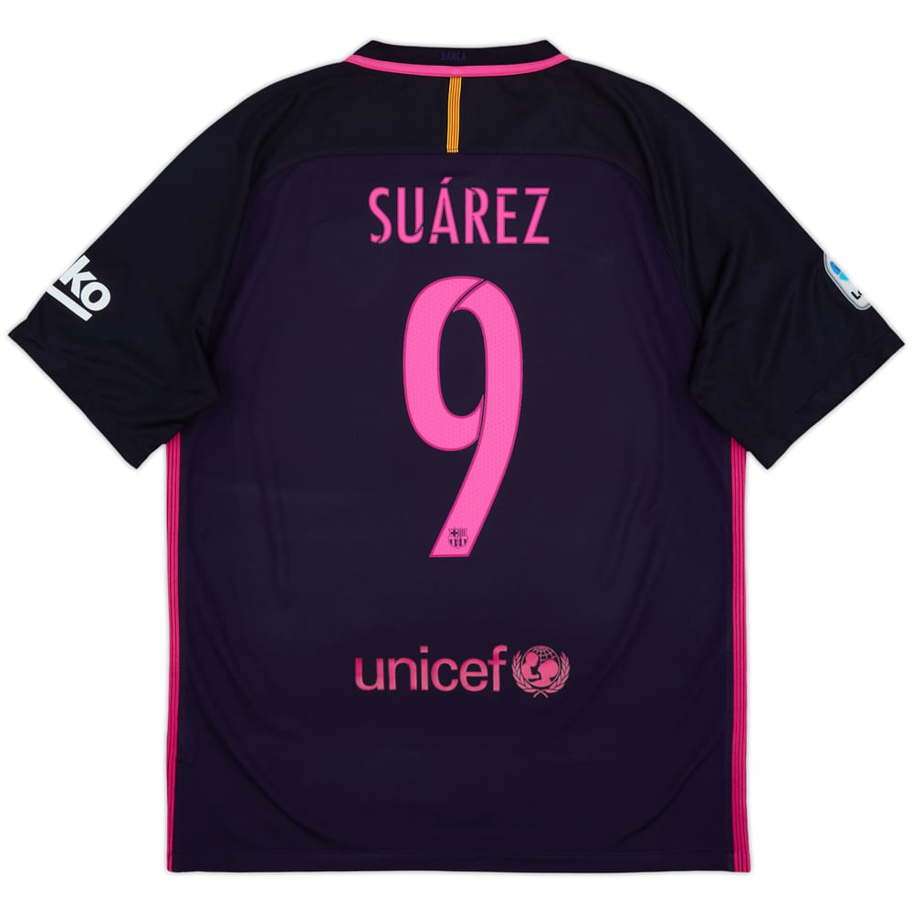 2016-17 Barcelona Away Shirt Suarez #9 - 10/10 - (L)