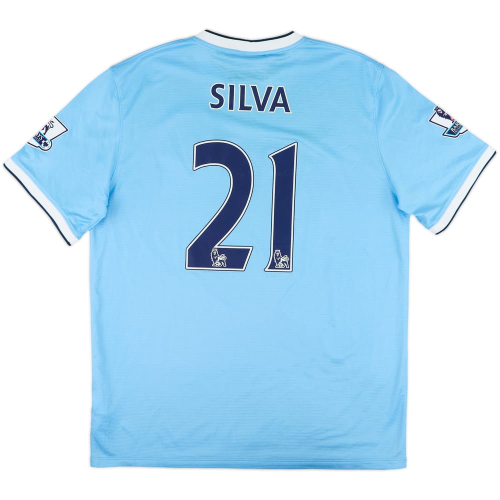 2013-14 Manchester City Home Shirt Silva #21 - 6/10 - (L)