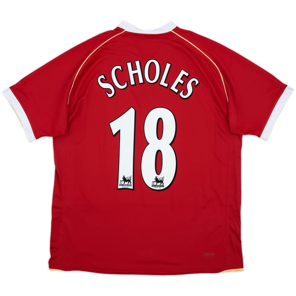 2006-07 Manchester United Home Shirt Scholes #18 - 10/10 - (L)