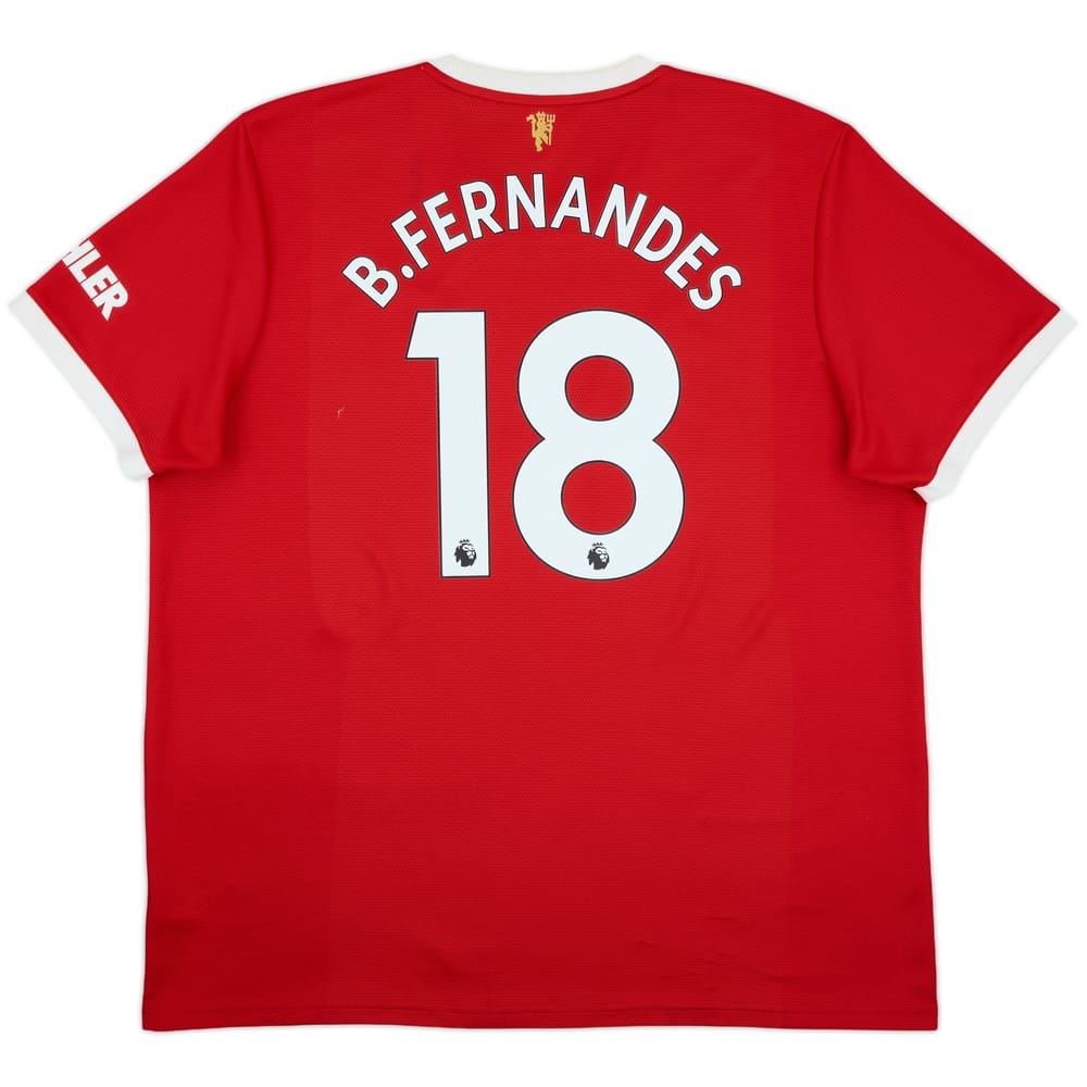 2021-22 Manchester United Home Shirt B.Fernandes #18 - 7/10 - (XXL)
