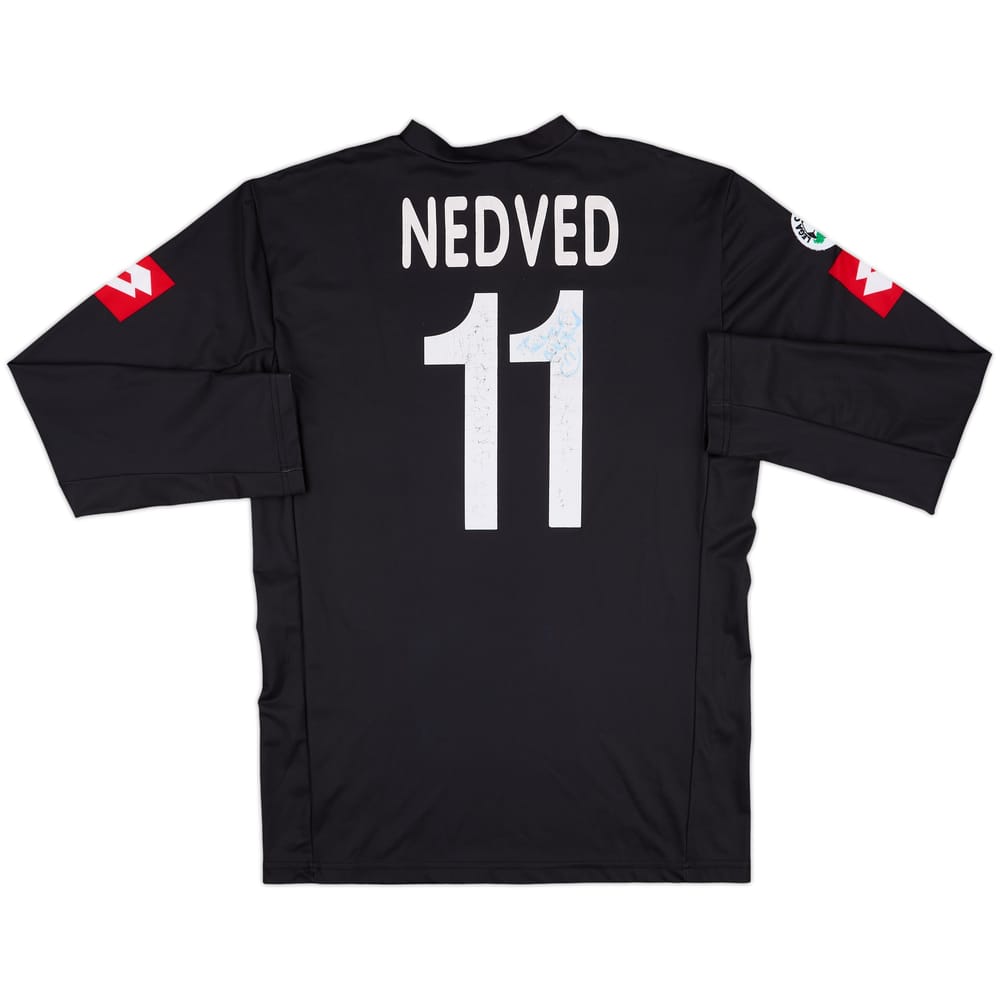 2001-02 Juventus Player Issue Signed Away L/S Shirt Nedved #11 - 6/10 - (XL)