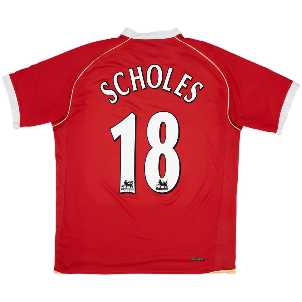 2006-07 Manchester United Home Shirt Scholes #18 - 5/10 - (L)