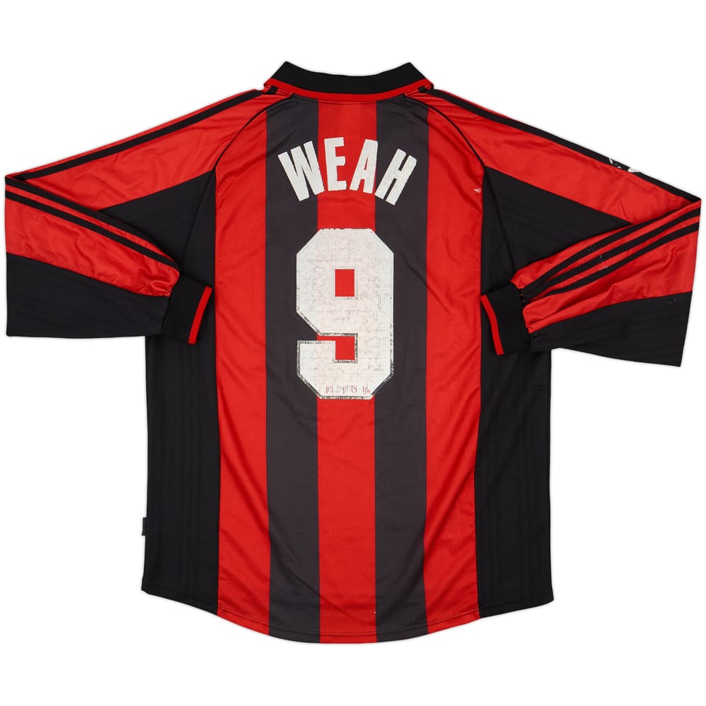 1998-00 AC Milan Home L/S Shirt Weah #9 - 5/10 - (XL)