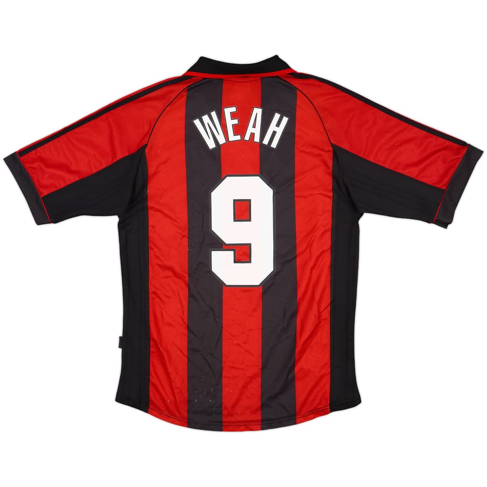 1998-00 AC Milan Home Shirt Weah #9 - 8/10 - (M)