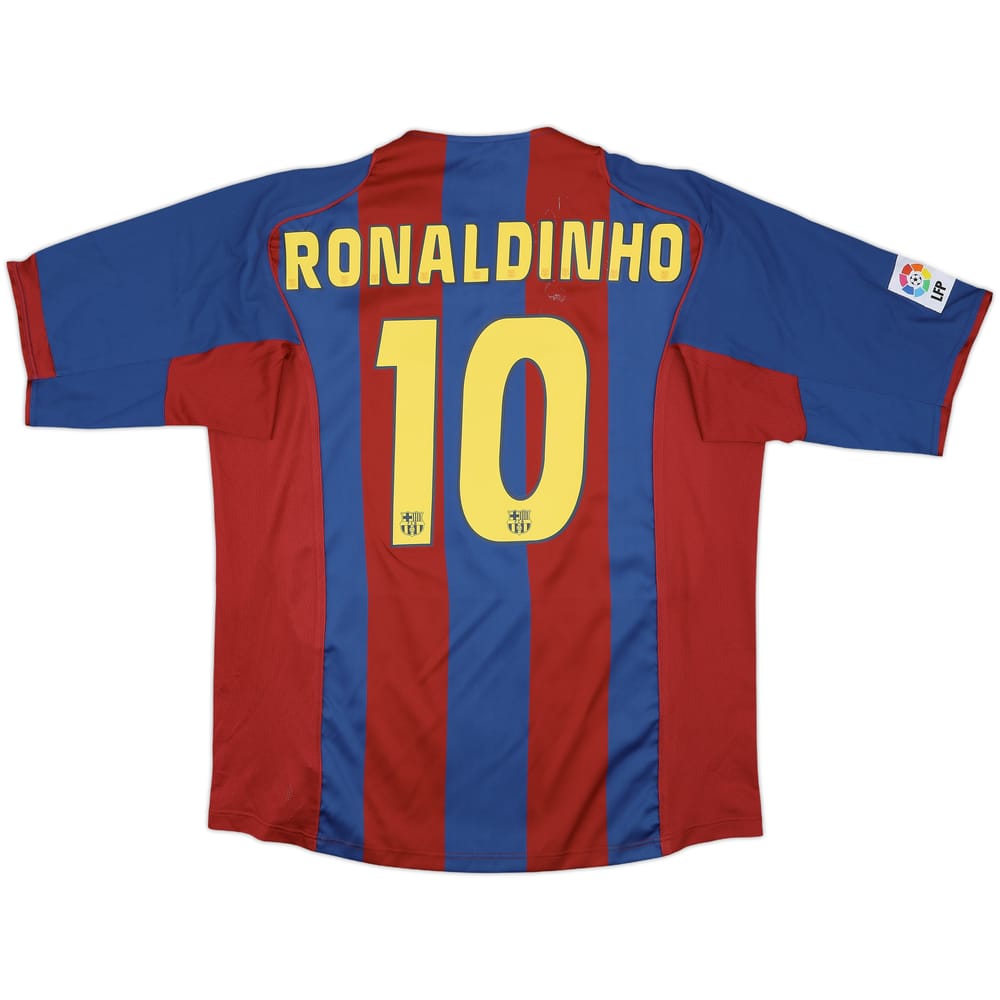 2004-05 Barcelona Home Shirt Ronaldinho #10 - 8/10 - (XL)