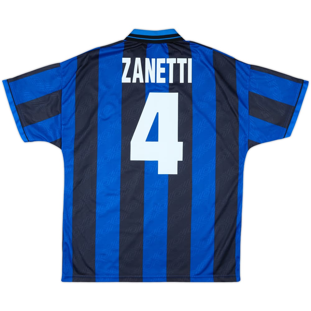 1995-96 Inter Milan Home Shirt Zanetti #4 - 8/10 - (L)