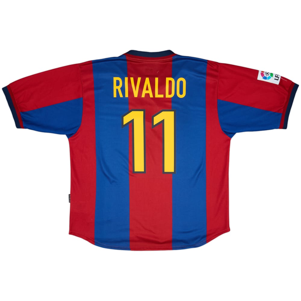 1998-00 Barcelona Home Shirt Rivaldo #11 - 7/10 - (XL)