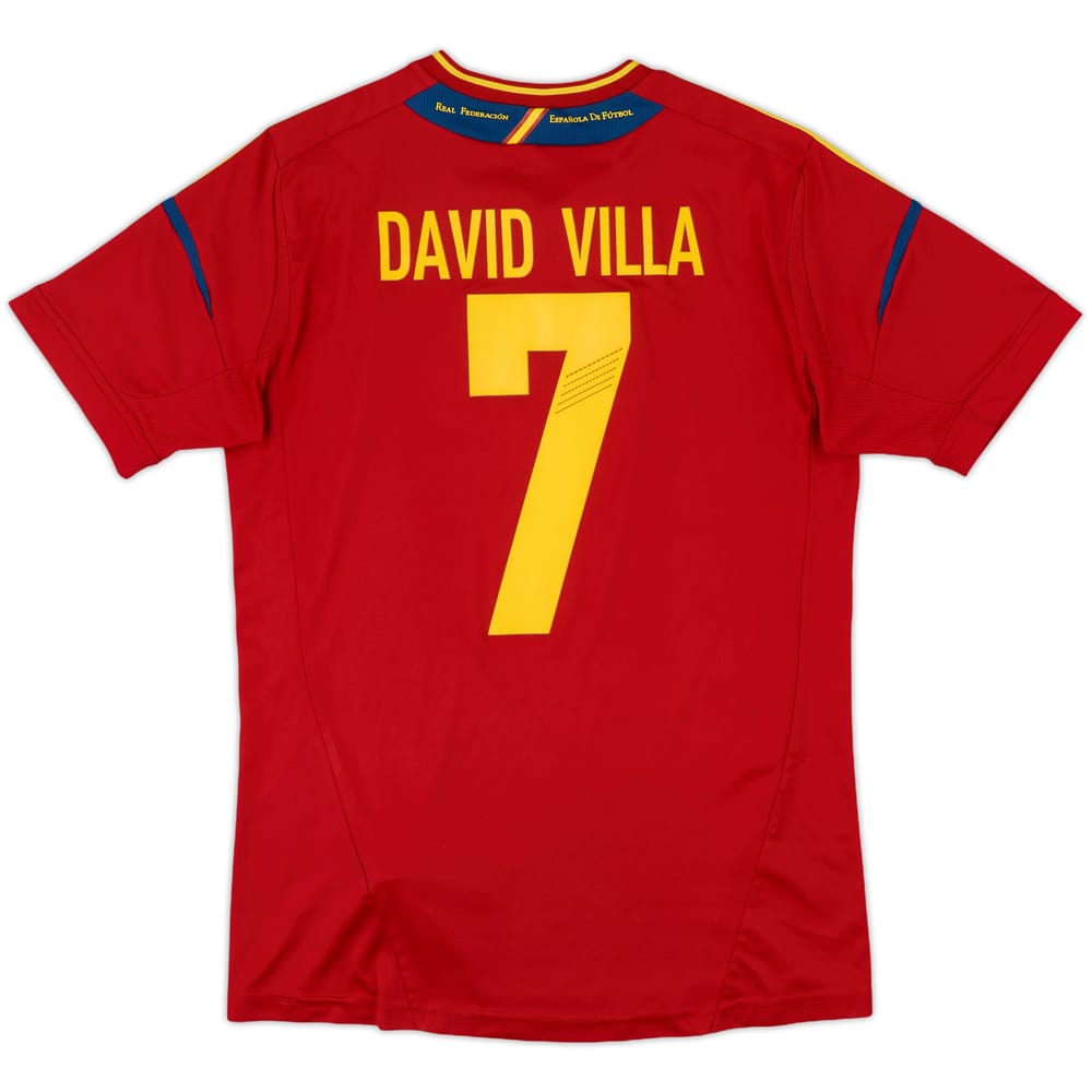 2011-12 Spain Home Shirt David Villa #7 - 7/10 - (L.Boys)