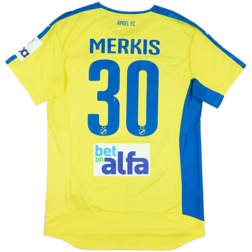 2015-16 Apoel Nicosia Match Issue Home Shirt Merkis #30
