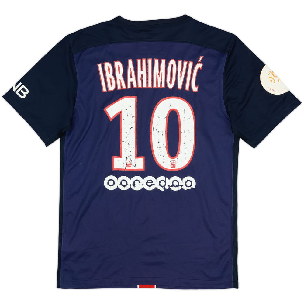 2015-16 Paris Saint-Germain Home Shirt Ibrahimovic #10 - 4/10 - (S)