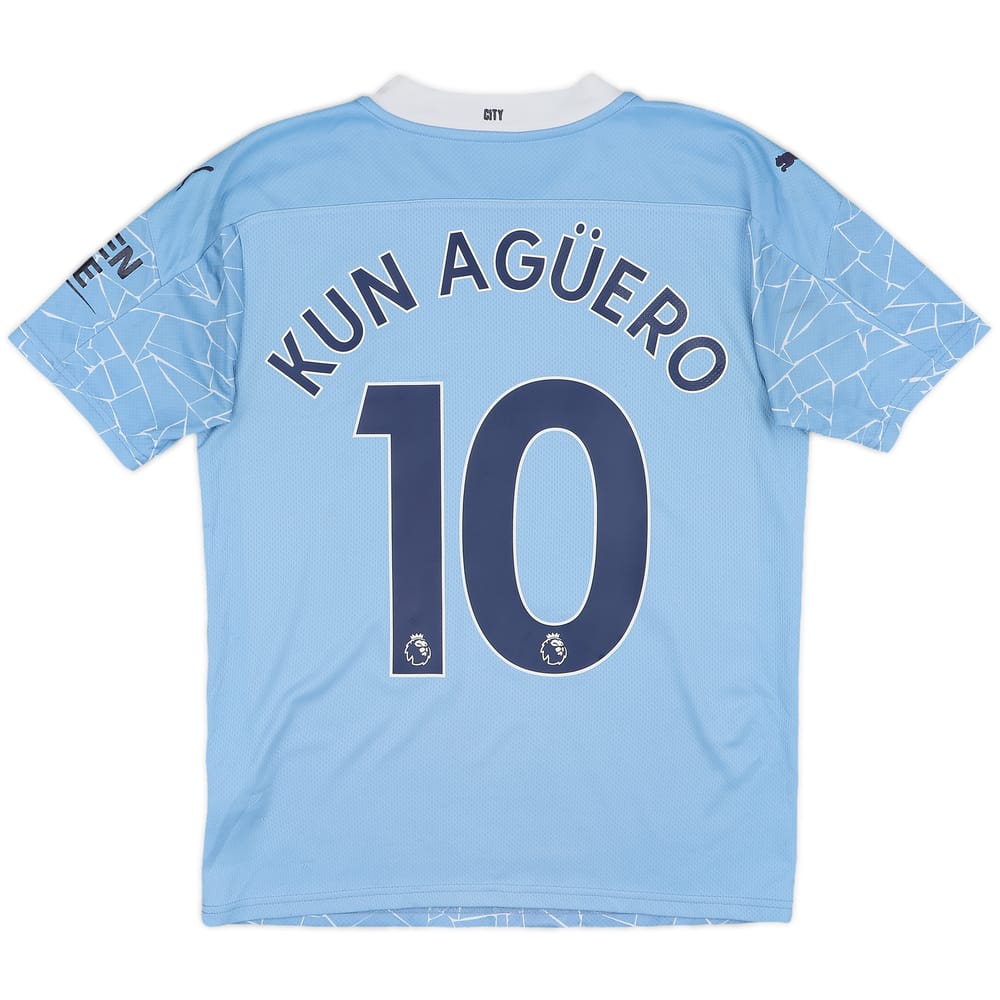 2020-21 Manchester City Home Shirt Kun Aguero #10 - 6/10 - (S)