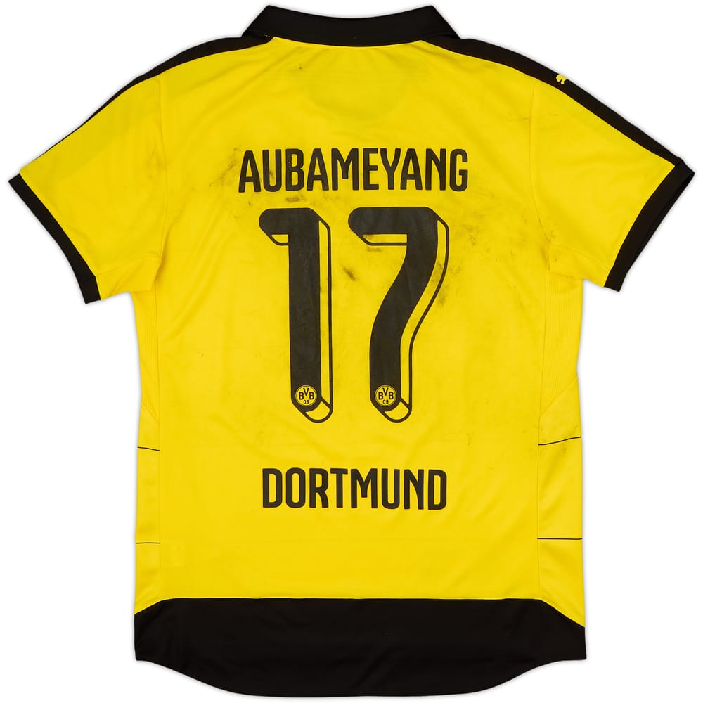 2015-16 Borussia Dortmund Home Shirt Aubameyang #17 - 4/10 - (L)