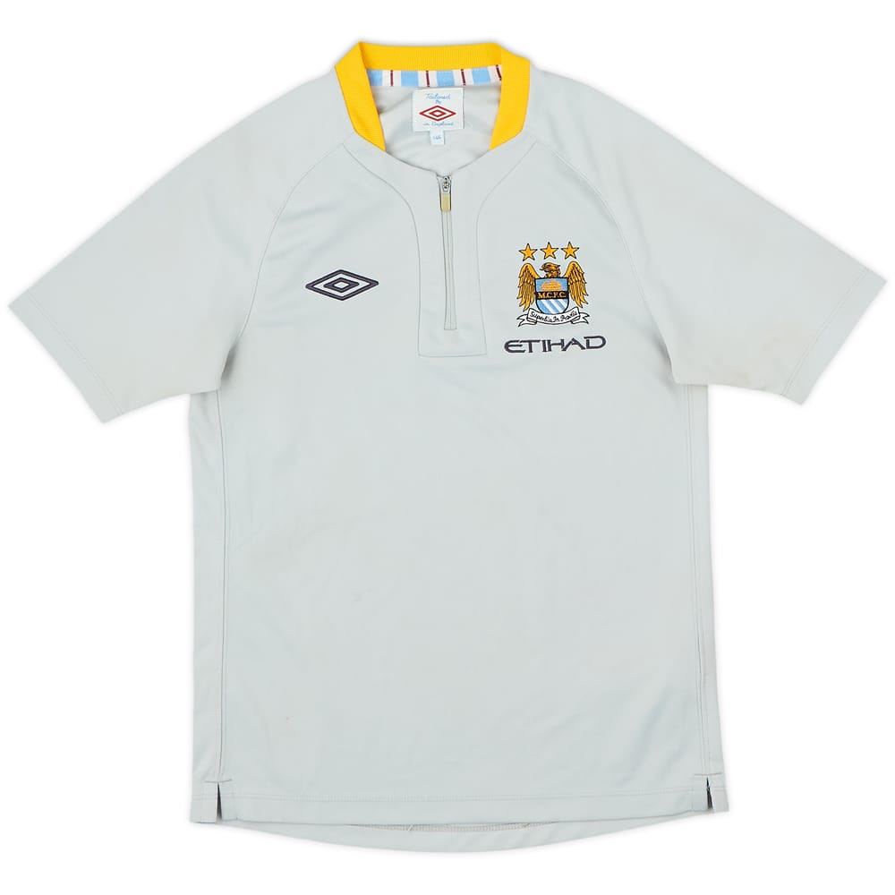 2010-11 Manchester City Umbro 1/4 Zip Polo Shirt - 8/10 - (11-12 Years)